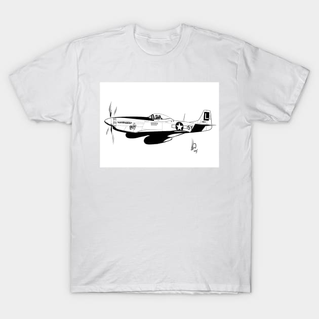 P-51 Mustang T-Shirt by hansclaw